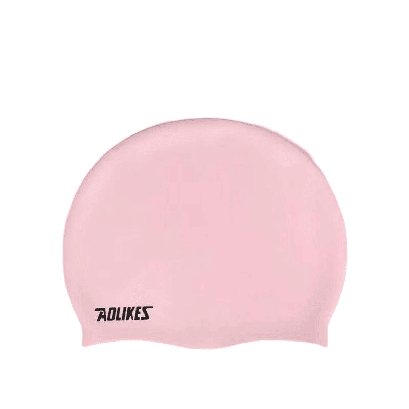 Aolikes Silicone Swimming Cap Waterproof Unisex Swim Hat for Men and Women - Black