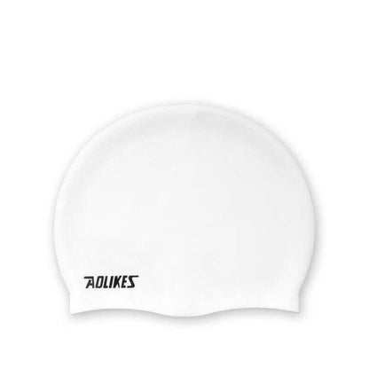 Aolikes Silicone Swimming Cap Waterproof Unisex Swim Hat for Men and Women - Black