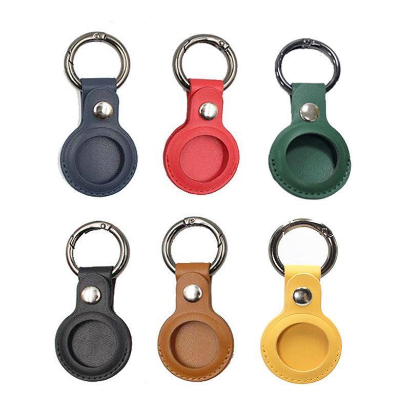 For Apple Airtag Leather Case Cover Air Tag Keychain Holder Sleeve Shell Tracker - Green.
