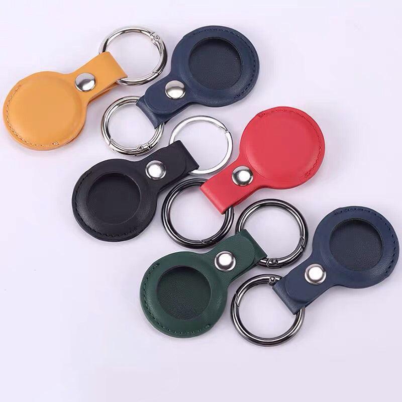 For Apple Airtag Leather Case Cover Air Tag Keychain Holder Sleeve Shell Tracker - Green.