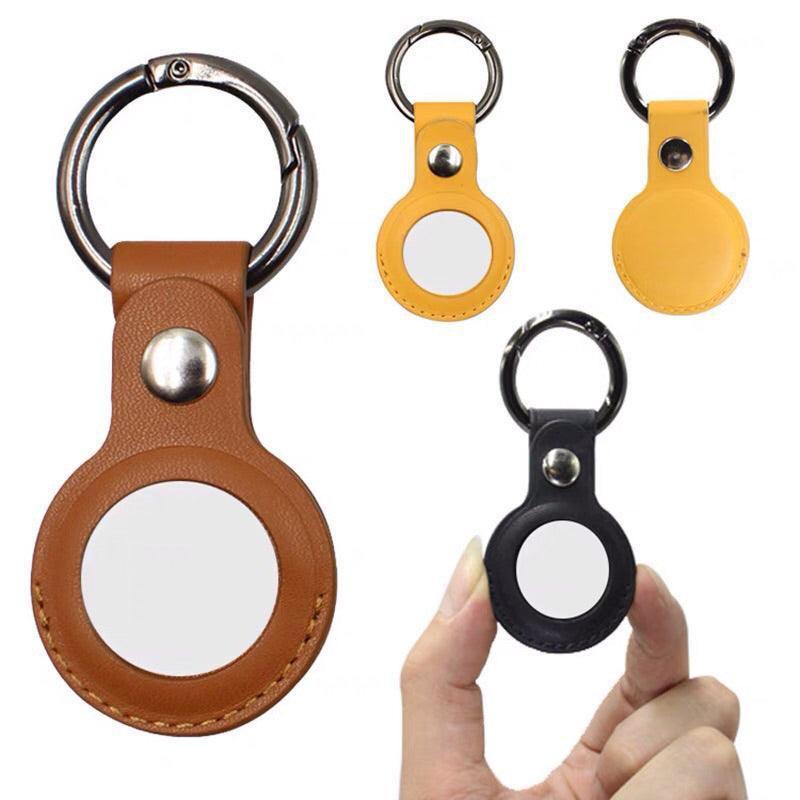 For Apple Airtag Leather Case Cover Air Tag Keychain Holder Sleeve Shell Tracker - Green.