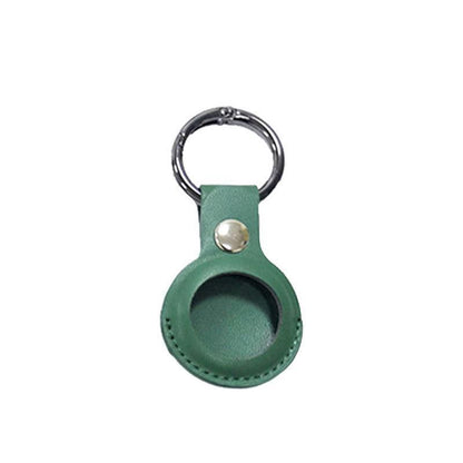 For Apple Airtag Leather Case Cover Air Tag Keychain Holder Sleeve Shell Tracker - Green.