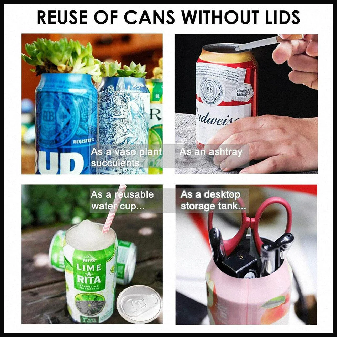 Topless Can Opener Manual Kitchen Tool for Beer Soda and Tin Bottles - Grey
