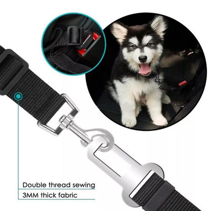 Adjustable Pet Harness Lead for Car Travel with Clip Attachment Nylon Restraint Strap - Orange