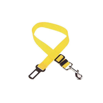 Adjustable Pet Harness Lead for Car Travel with Clip Attachment Nylon Restraint Strap - Orange