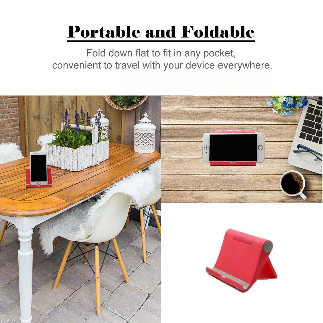 Desk Stand Holder for Mobile Phone Tablet iPad iPhone Samsung Universal Mount - Pink.