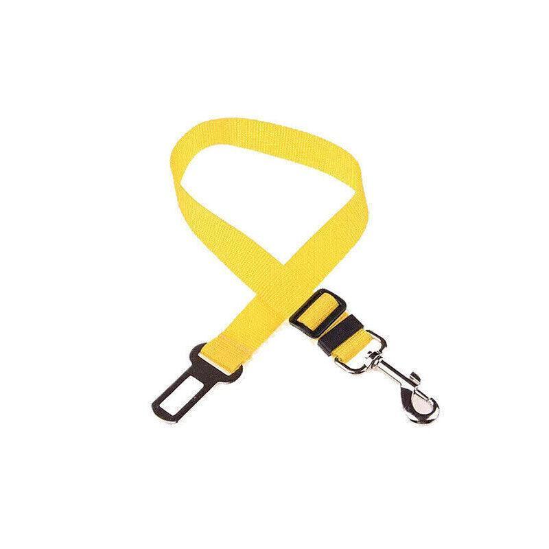 Adjustable Pet Harness Lead for Car Travel with Clip Attachment Nylon Restraint Strap - Pink