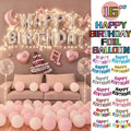 40Cm 3D Happy Birthday Letters Balloons Inflating Foil Banner Bunting Celebrate - Rose Gold