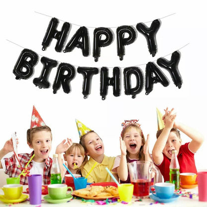 40Cm 3D Happy Birthday Letters Balloons Inflating Foil Banner Bunting Celebrate - Rose Gold