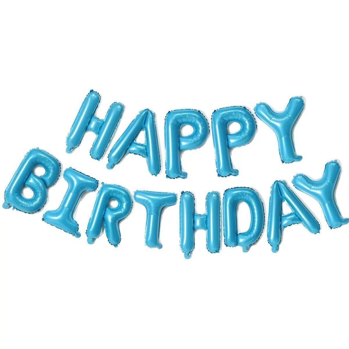 40Cm 3D Happy Birthday Letters Balloons Inflating Foil Banner Bunting Celebrate - Rose Gold