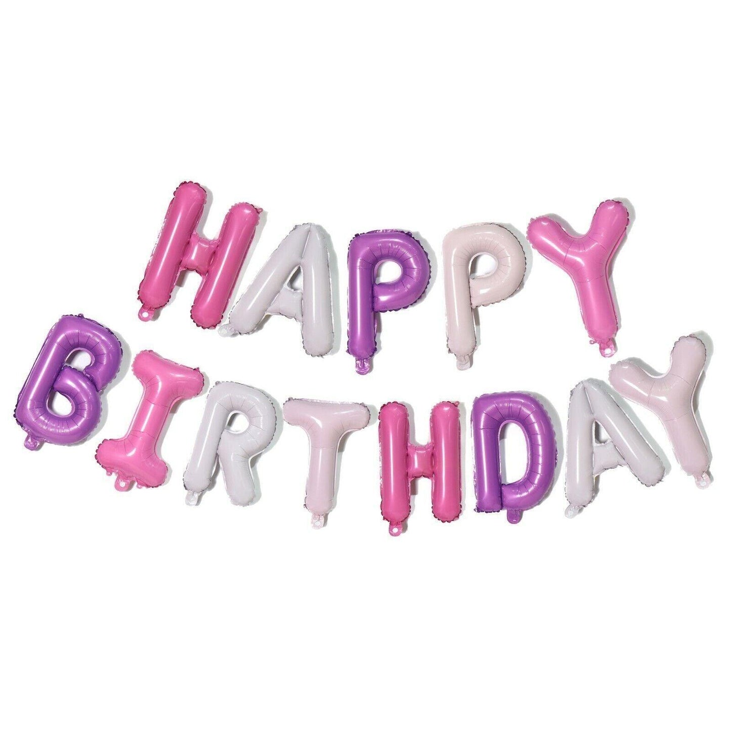 40Cm 3D Happy Birthday Letters Balloons Inflating Foil Banner Bunting Celebrate - Rose Gold