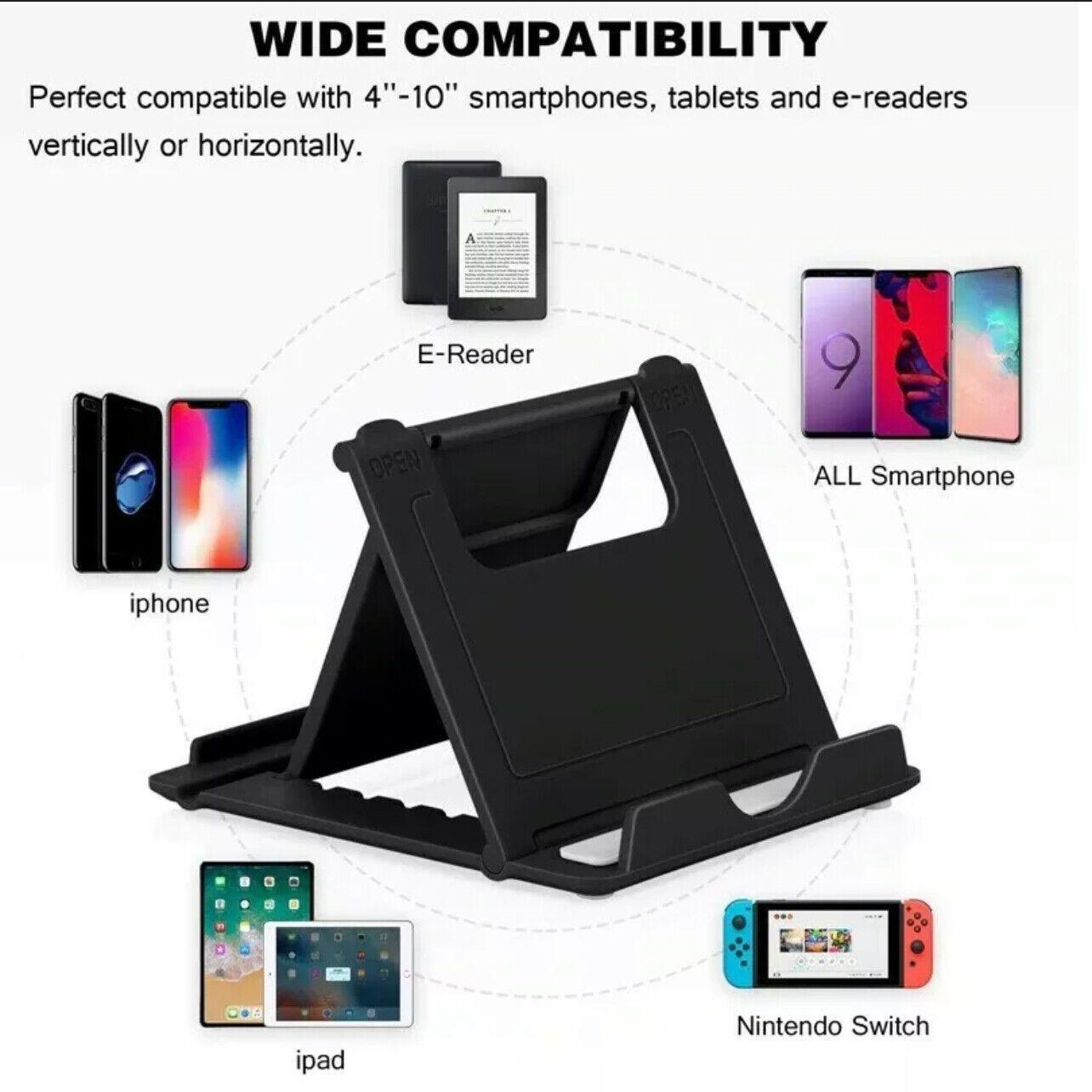 Universal Foldable Tablet and Phone Stand Adjustable Portable Desk Holder - Yellow.