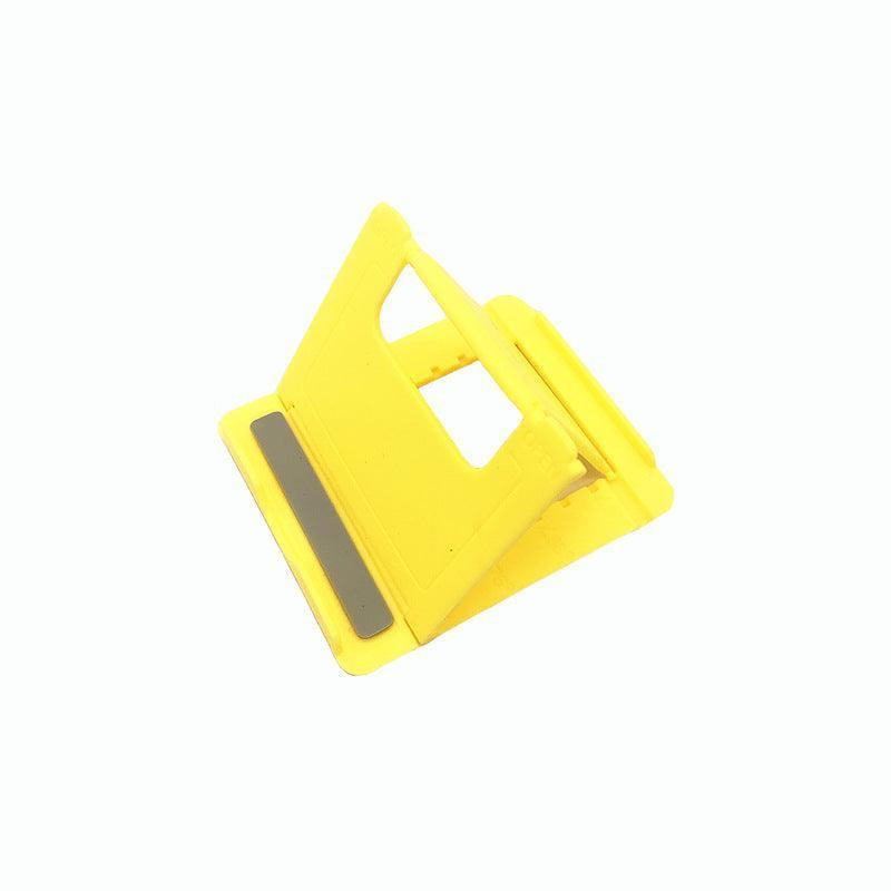 Universal Foldable Tablet and Phone Stand Adjustable Portable Desk Holder - Yellow.