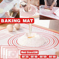 Non-Stick Silicone Baking Mat Rolling Cake Dough Scale Pastry Clay Fondant Sheet - Red 40*30cm
