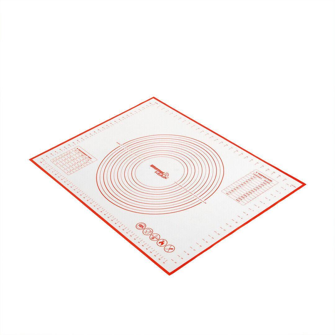 Non-Stick Silicone Baking Mat Rolling Cake Dough Scale Pastry Clay Fondant Sheet - Red 60*60cm