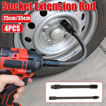 4pcs Electric Wrench Flexible Shaft Coupling Rod Spring Sleeve Universal Tool - 35cm.
