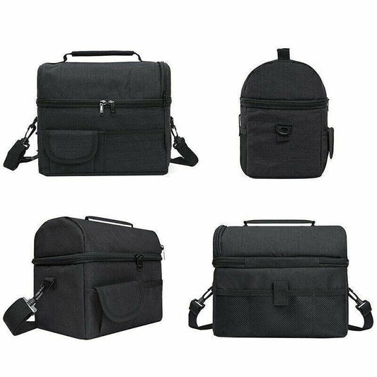 Insulated Lunch Bag Box Tote Cooler For Women Men Hot Cold Food Thermal - Blue.