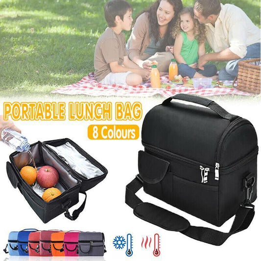 Insulated Lunch Bag Box Tote Cooler For Women Men Hot Cold Food Thermal - Wine Red.