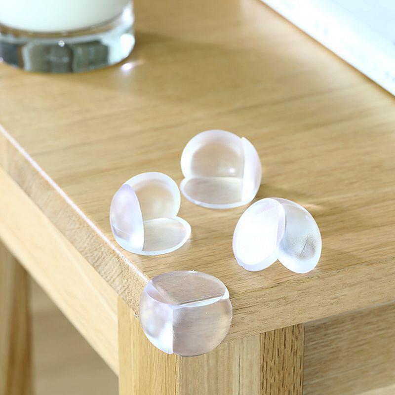 Transparent PVC Table Corner Guards Anti-Collision Protective Covers for Furniture - 4 PCS.