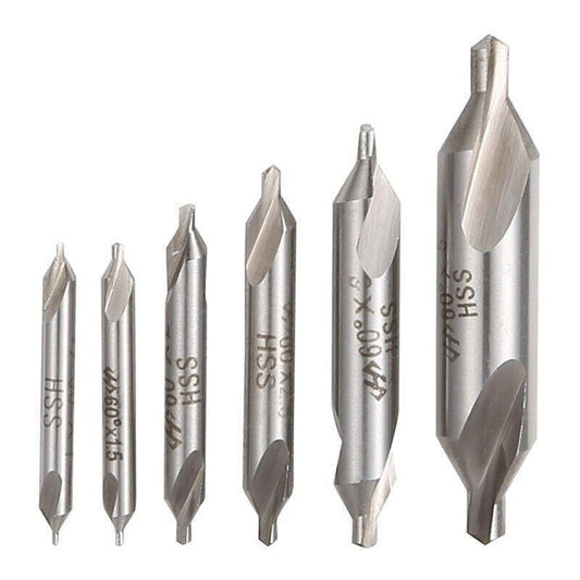 6Pcs Combined Center Drill Countersink Bit Lathe Mill Tackle Kit High Speed.