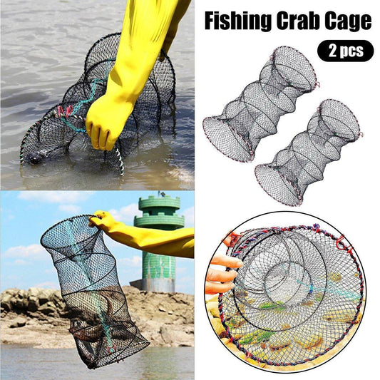 2PCS Shrimp Crab Lobster Fishing Net Fish Trap Cage for Carp Crucian Breeding.