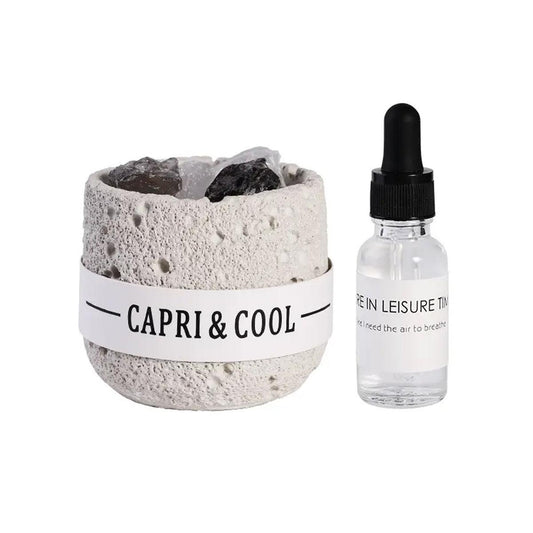 Crystal Stone Oil Diffuser Passive Aromatherapy Set White Natural Bedroom Decor - Blue Bellflower.