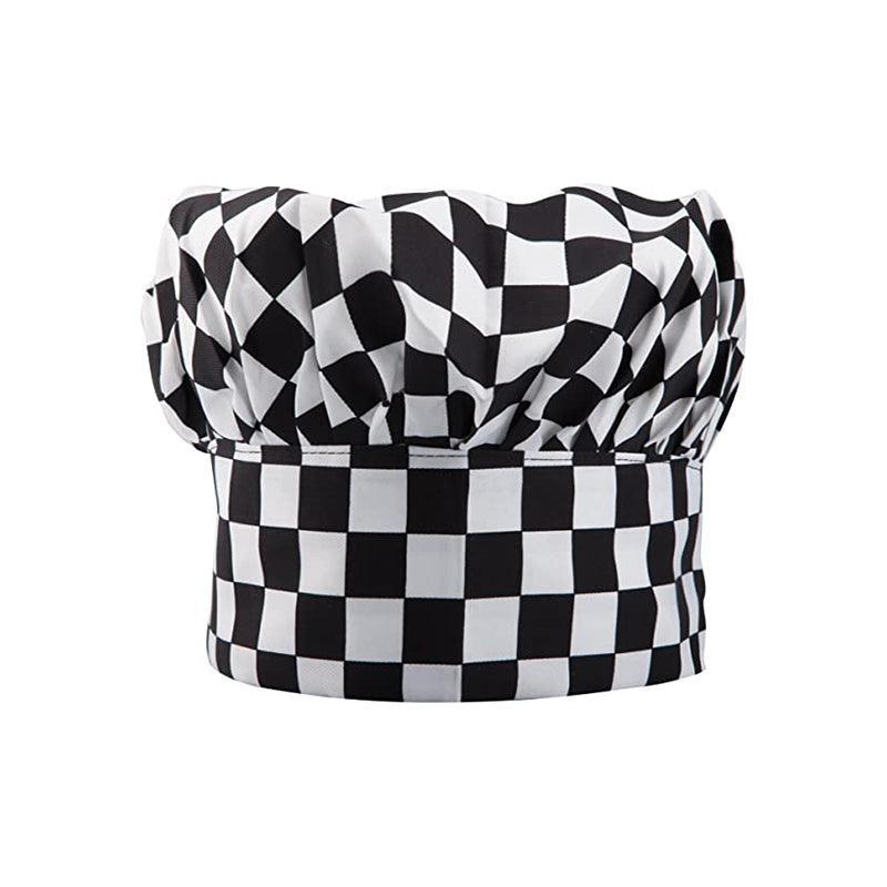 Adjustable Chef Cap with Elastic Band for Kitchen Cooking Baking Catering Use - Black Flatware