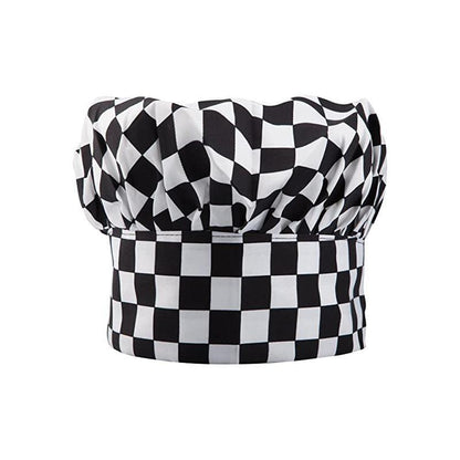 Adjustable Chef Cap with Elastic Band for Kitchen Cooking Baking Catering Use - Black Flatware
