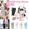 Portable Cup Sleeve Drink Holder Reusable Water Bottle Carrier Travel Bag - Grey.