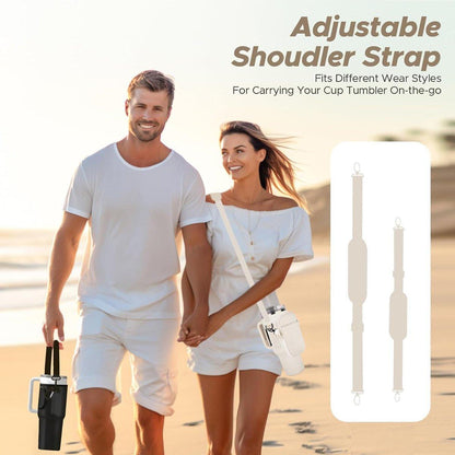 Portable Cup Sleeve Drink Holder Reusable Water Bottle Carrier Travel Bag - Grey.