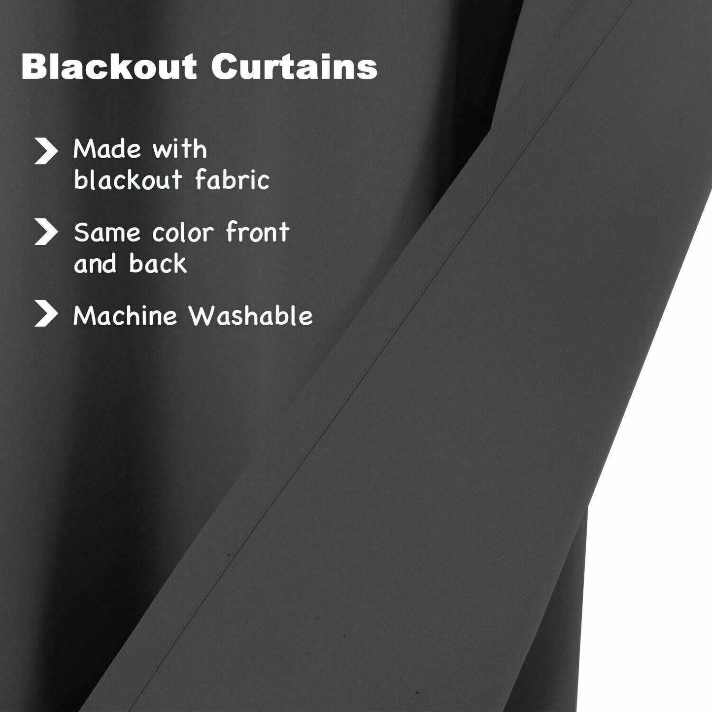 2pcs Semi Blackout Curtain Fabric Solid Colour Home Decor Drapes for Living Room - Light Grey - 132x160cm