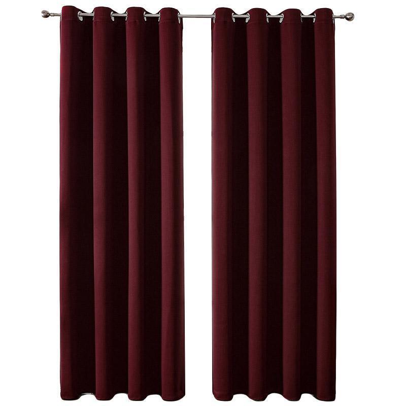 2pcs Semi Blackout Curtain Fabric Solid Colour Home Decor Drapes for Living Room - Light Grey - 132x160cm