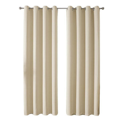 2pcs Semi Blackout Curtain Fabric Solid Colour Home Decor Drapes for Living Room - Black - 132x244cm
