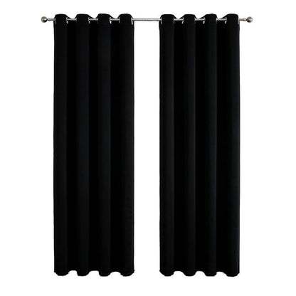 2pcs Semi Blackout Curtain Fabric Solid Colour Home Decor Drapes for Living Room - Yellow - 132x244cm
