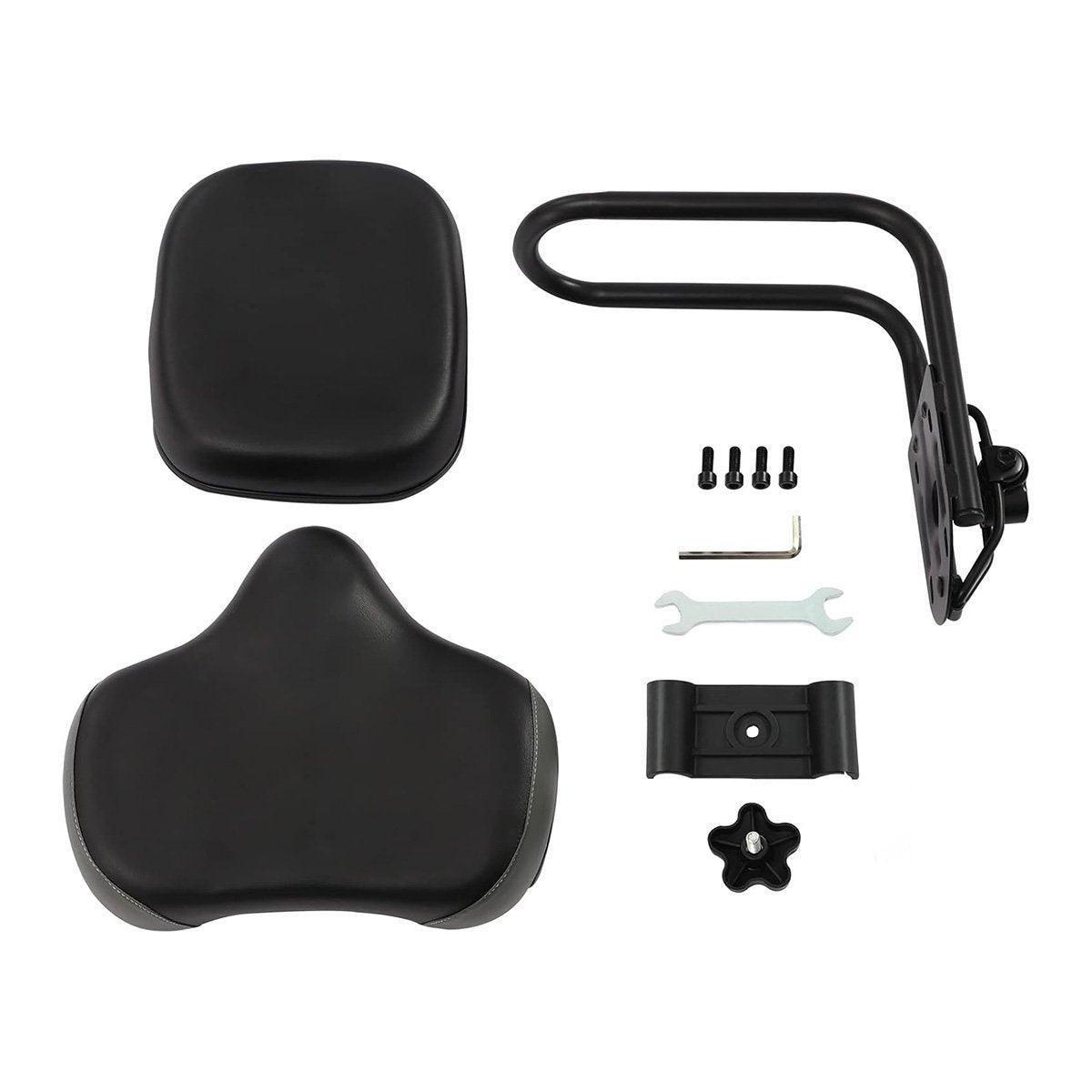 Electric Bicycle Tricycle Seat With Backrest Adjustable Comfortable Bike Seat - Black.