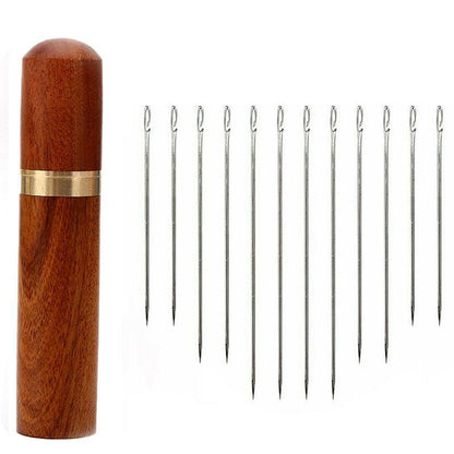 Stainless Steel Self-Threading Needles Opening Sewing Darning Needles 12/24 Pcs - 24PCS