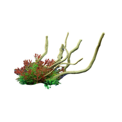 Aquarium Landscaping Decoration Artificial Wood and Plants Fish Tank Ornament - CM1902-Green