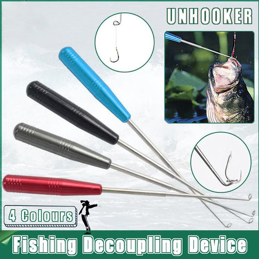 Fishing Hook Remover Stainless Steel Fishhook Dehooker Hook Detacher Extractor - Grey.
