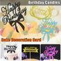 Happy Birthday Cake Topper Colour Printed Acrylic Party Decorations - Black-Deer