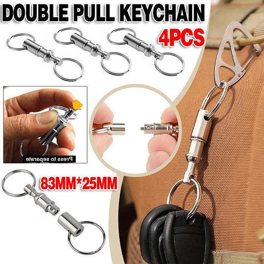 4X Detachable Quick Release Removable Keyring Keychain Key Ring Pull Apart Split.