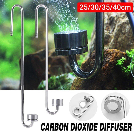 Stainless Steel Aquarium CO2 Diffuser Carbon Dioxide Atomizer Grass Tank Bubbler - 35cm.