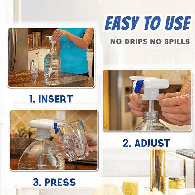 Magic Tap Automatic Electric Water Drink Milk Dispenser Beverage Spill Proof White - 1PC.