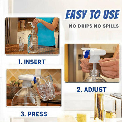Magic Tap Automatic Electric Water Drink Milk Dispenser Beverage Spill Proof White - 1PC.