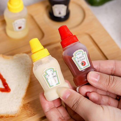 4pcs Mini Portable Sauce Box Condiment Dispensers for Picnic and Outdoor Use - Honey Mustard