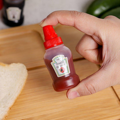 4pcs Mini Portable Sauce Box Condiment Dispensers for Picnic and Outdoor Use - Honey Mustard