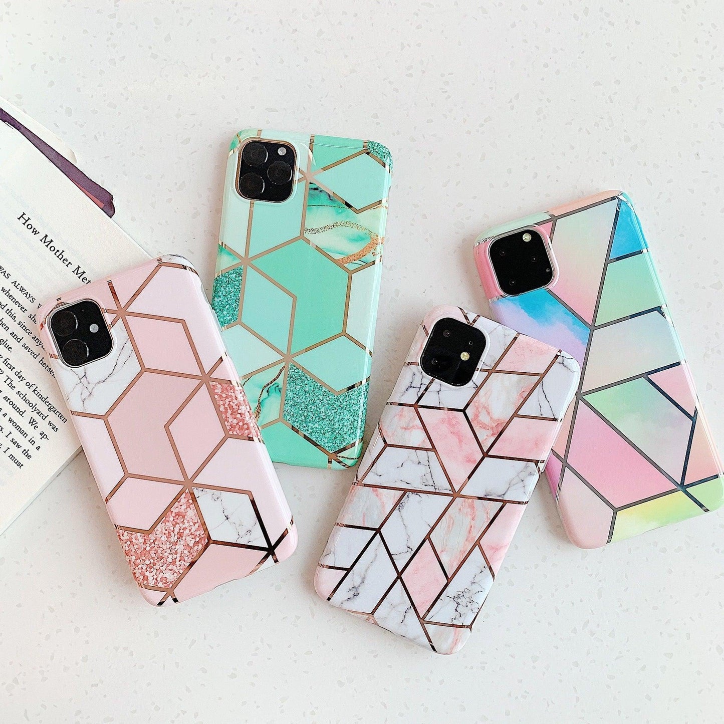 Rainbow Case for iPhone 14 13 12 11 Pro Max XR XS Marble Phone Shockproof Cover Silicone - For iphone 13 Pro.