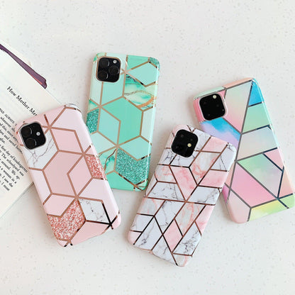 Rainbow Case for iPhone 14 13 12 11 Pro Max XR XS Marble Phone Shockproof Cover Silicone - For iphone 13 Pro.