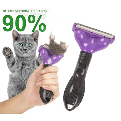 Pet Hair Removal Brush Deshedding Tool for Cats Dogs Grooming Comb Fur Remover - Yellow