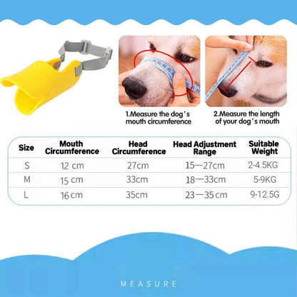 Comfortable Silicone Dog Muzzle Anti-Bite Soft Duck Muzzle Pet Training Supplies - M