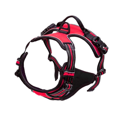 Adjustable No-Pull Dog Harness Vest S-XL Reflective Pet Training Outdoor Handle - Black-XL